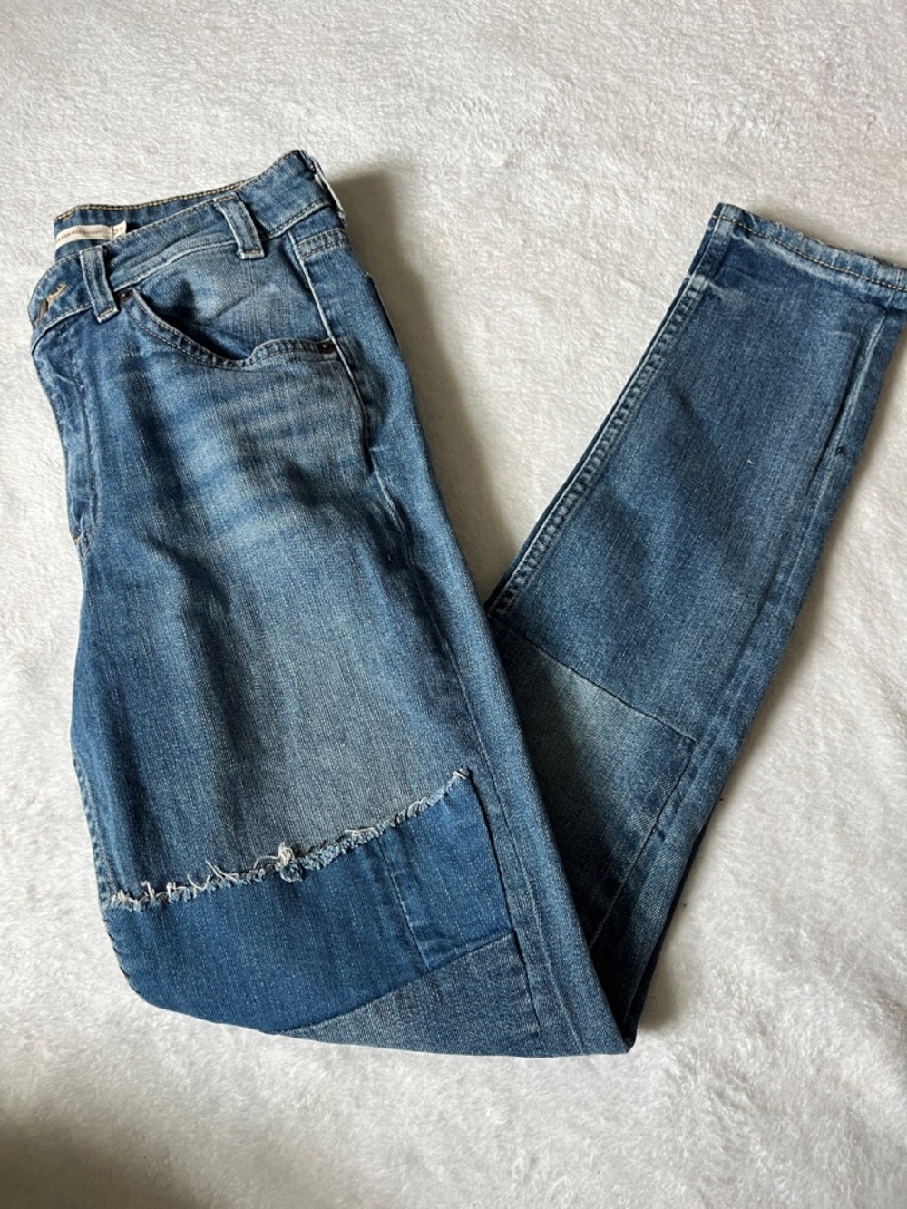 Levi's High Rise Blue Patchwork Jeans